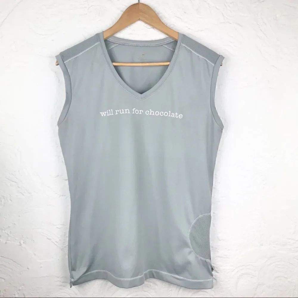 Alo Yoga Cool Fit “Will Run For Chocolate” activewear shirt
